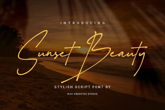Sunset Beauty: A Flowing Script for Modern Designers
