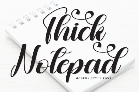 Thick Notepad: Elevating Your Designs with Modern Script Elegance